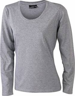 James & Nicholson Damen T-Shirt Langarmshirt Medium greyheather von James & Nicholson