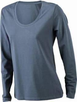 James & Nicholson Damen T-Shirt Stretch Longsleeve Large charcoal von James & Nicholson