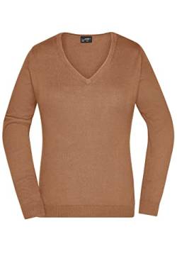 James & Nicholson Damen V-Pullover - Leichter Strickpullover in hochwertiger Ausführung | Farbe: Camel | Grösse: L von James & Nicholson