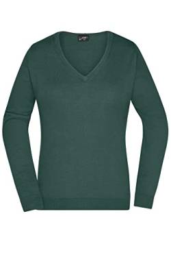 James & Nicholson Damen V-Pullover - Leichter Strickpullover in hochwertiger Ausführung | Farbe: Forest-Green | Grösse: L von James & Nicholson