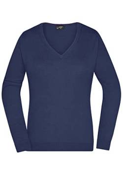 James & Nicholson Damen V-Pullover - Leichter Strickpullover in hochwertiger Ausführung | Farbe: Navy | Grösse: XXL von James & Nicholson