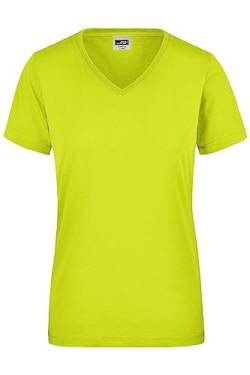 James & Nicholson Damen Workwear T-Shirt Signal - Leicht tailliertes T-Shirt in Neon-Farben mit V-Ausschnitt | Farbe: neon-Yellow | Grösse: XXL von James & Nicholson