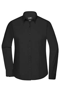 James & Nicholson Damenbluse Poplin Langarm - Taillierte Bluse in pflegeleichtem Materialmix | Farbe: Black | Grösse: S von James & Nicholson