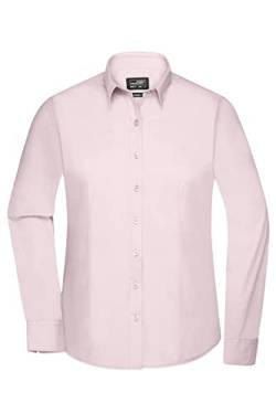 James & Nicholson Damenbluse Poplin Langarm - Taillierte Bluse in pflegeleichtem Materialmix | Farbe: Light-pink | Grösse: XS von James & Nicholson