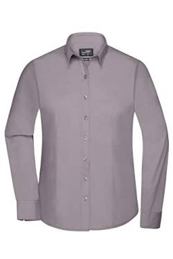 James & Nicholson Damenbluse Poplin Langarm - Taillierte Bluse in pflegeleichtem Materialmix | Farbe: Steel | Grösse: 3XL von James & Nicholson