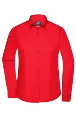 James & Nicholson Damenbluse Poplin Langarm - Taillierte Bluse in pflegeleichtem Materialmix | Farbe: Tomato | Grösse: 3XL von James & Nicholson