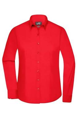 James & Nicholson Damenbluse Poplin Langarm - Taillierte Bluse in pflegeleichtem Materialmix | Farbe: Tomato | Grösse: M von James & Nicholson