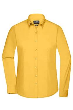 James & Nicholson Damenbluse Poplin Langarm - Taillierte Bluse in pflegeleichtem Materialmix | Farbe: Yellow | Grösse: M von James & Nicholson
