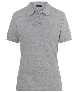James & Nicholson Damenpolo Classic - Feines Piqué-Poloshirt mit gestrickten Bündchen | Farbe: Grey-Heather | Grösse: XXL von James & Nicholson