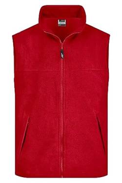 James & Nicholson Fleece Weste - Praktische Weste aus Anti-Pilling-Fleece für Damen und Herren | Farbe: red | Grösse: XXL von James & Nicholson