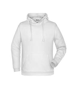 James & Nicholson Herren Basic Kapuzensweat - Klassischer Hoody mit Kängurutasche | Farbe: White | Grösse: L von James & Nicholson