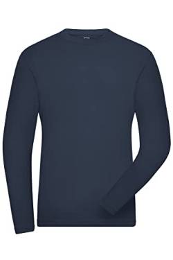 James & Nicholson Herren Bio Workwear Long-Stretch - Langarm Shirt aus Bio-Baumwolle mit Elasthan | Farbe: Navy | Grösse: 4XL von James & Nicholson