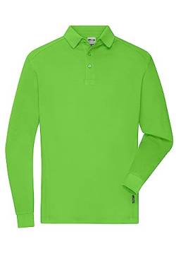 James & Nicholson Herren Bio Workwear Longsleeve Polo - Strapazierfähiges Langarm Poloshirt aus Bio-Baumwolle | Farbe: Lime-Green | Grösse: 4XL von James & Nicholson