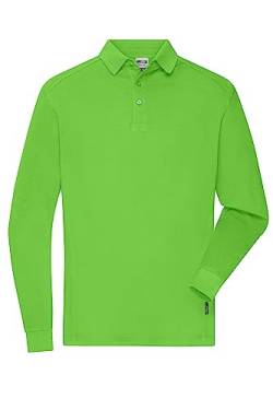 James & Nicholson Herren Bio Workwear Longsleeve Polo - Strapazierfähiges Langarm Poloshirt aus Bio-Baumwolle | Farbe: Lime-Green | Grösse: M von James & Nicholson