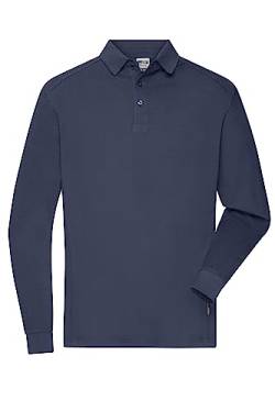 James & Nicholson Herren Bio Workwear Longsleeve Polo - Strapazierfähiges Langarm Poloshirt aus Bio-Baumwolle | Farbe: Navy | Grösse: 3XL von James & Nicholson