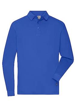 James & Nicholson Herren Bio Workwear Longsleeve Polo - Strapazierfähiges Langarm Poloshirt aus Bio-Baumwolle | Farbe: royal | Grösse: S von James & Nicholson