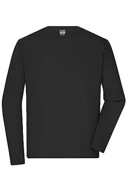 James & Nicholson Herren Bio Workwear Longsleeve Shirt - Strapazierfähiges Langarm Shirt aus Bio-Baumwolle | Farbe: Black | Grösse: 3XL von James & Nicholson