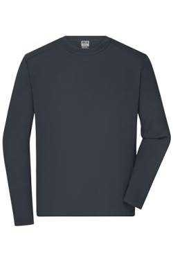 James & Nicholson Herren Bio Workwear Longsleeve Shirt - Strapazierfähiges Langarm Shirt aus Bio-Baumwolle | Farbe: Carbon | Grösse: 3XL von James & Nicholson