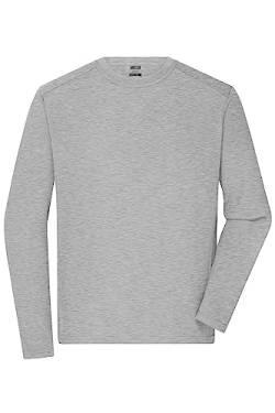 James & Nicholson Herren Bio Workwear Longsleeve Shirt - Strapazierfähiges Langarm Shirt aus Bio-Baumwolle | Farbe: Grey-Heather | Grösse: M von James & Nicholson