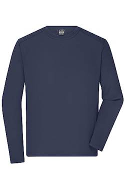 James & Nicholson Herren Bio Workwear Longsleeve Shirt - Strapazierfähiges Langarm Shirt aus Bio-Baumwolle | Farbe: Navy | Grösse: XXL von James & Nicholson