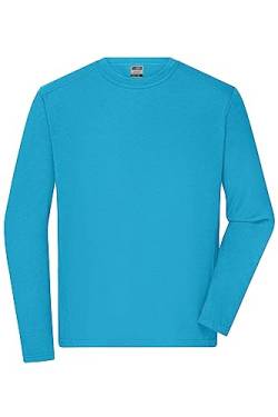 James & Nicholson Herren Bio Workwear Longsleeve Shirt - Strapazierfähiges Langarm Shirt aus Bio-Baumwolle | Farbe: Turquoise | Grösse: M von James & Nicholson