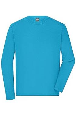 James & Nicholson Herren Bio Workwear Longsleeve Shirt - Strapazierfähiges Langarm Shirt aus Bio-Baumwolle | Farbe: Turquoise | Grösse: S von James & Nicholson