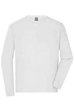 James & Nicholson Herren Bio Workwear Longsleeve Shirt - Strapazierfähiges Langarm Shirt aus Bio-Baumwolle | Farbe: White | Grösse: 6XL von James & Nicholson