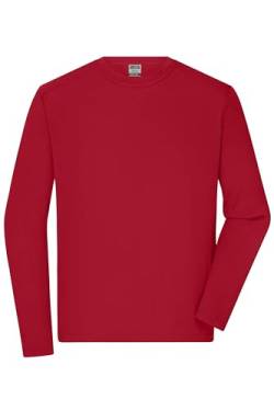 James & Nicholson Herren Bio Workwear Longsleeve Shirt - Strapazierfähiges Langarm Shirt aus Bio-Baumwolle | Farbe: red | Grösse: 4XL von James & Nicholson