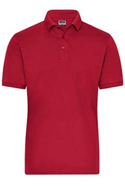 James & Nicholson Herren Bio Workwear Polo Stretch - Polo aus weichem Elastic-Piqué | Farbe: red | Grösse: XXL von James & Nicholson