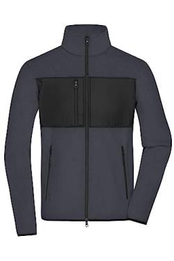 James & Nicholson Herren Fleece Jacke - Fleecejacke im Materialmix | Farbe: carbon/black | Grösse: M von James & Nicholson