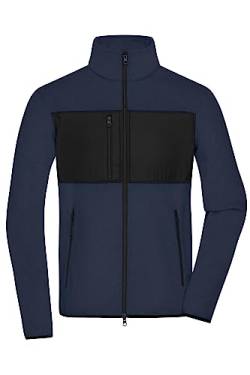 James & Nicholson Herren Fleece Jacke - Fleecejacke im Materialmix | Farbe: navy/black | Grösse: XL von James & Nicholson