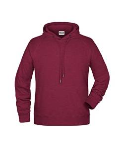 James & Nicholson Herren Kapuzensweat - Hochwertiger Kapuzensweat aus Bio-Baumwolle | Farbe: Burgundy-Melange | Grösse: XL von James & Nicholson