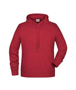 James & Nicholson Herren Kapuzensweat - Hochwertiger Kapuzensweat aus Bio-Baumwolle | Farbe: Carmine-red-Melange | Grösse: L von James & Nicholson