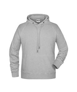 James & Nicholson Herren Kapuzensweat - Hochwertiger Kapuzensweat aus Bio-Baumwolle | Farbe: Grey-Heather | Grösse: XL von James & Nicholson