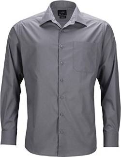 James & Nicholson Herren Men's Business Shirt Longsleeve Businesshemd, Grau (Steel), XXXXXX-Large von James & Nicholson