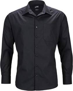 James & Nicholson Herren Men's Business Shirt Longsleeve Businesshemd, Schwarz (Black), X-Large von James & Nicholson
