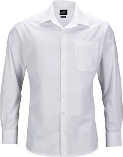 James & Nicholson Herren Men's Business Shirt Longsleeve Businesshemd, Weiß (White), X-Large von James & Nicholson