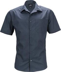 James & Nicholson Herren Men's Business Shirt Shortsleeve Businesshemd, Grau (Carbon), Large von James & Nicholson