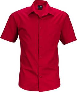 James & Nicholson Herren Men's Business Shirt Shortsleeve Businesshemd, Rot (Red), Small von James & Nicholson