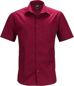 James & Nicholson Herren Men's Business Shirt Shortsleeve Businesshemd, Rot (Wine), XXXX-Large von James & Nicholson
