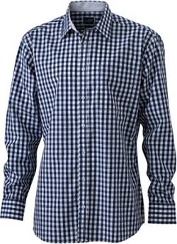 James & Nicholson Herren Men's Checked Shirt Freizeithemd, Blau (Navy/White), XX-Large von James & Nicholson