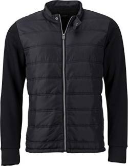 James & Nicholson Herren Men's Hybrid Sweat Jacket Jacke, Schwarz (Black), XX-Large von James & Nicholson