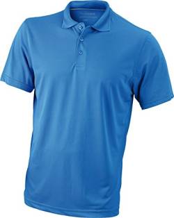 James & Nicholson Herren Men´s Polo High Performance Poloshirt, Blau (Azur), Medium von James & Nicholson