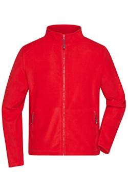 James & Nicholson Herren Microfleece Jacke - Klassisch geschnittene Jacke aus pillingfreiem Microfleece | Farbe: red | Grösse: 4XL von James & Nicholson