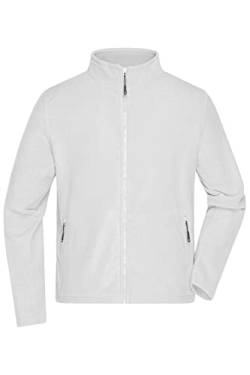 James & Nicholson Herren Microfleece Jacke - Klassisch geschnittene Jacke aus pillingfreiem Microfleece | Farbe: white | Grösse: 4XL von James & Nicholson