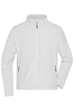 James & Nicholson Herren Microfleece Jacke - Klassisch geschnittene Jacke aus pillingfreiem Microfleece | Farbe: white | Grösse: L von James & Nicholson