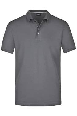 James & Nicholson Herren Pima Polo - Exklusives Poloshirt aus hochwertiger Pima-Baumwolle | Farbe: Carbon | Grösse: L von James & Nicholson