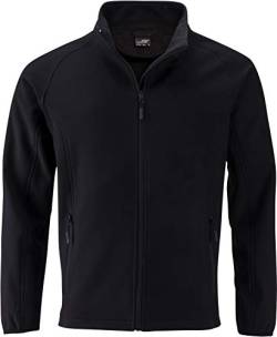 James & Nicholson Herren Raglan Softshelljacke - Klassische Softshelljacke mit Microfleece Innenfutter | Farbe: black/black | Grösse: 3XL von James & Nicholson