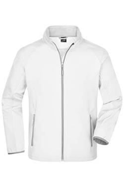 James & Nicholson Herren Raglan Softshelljacke - Klassische Softshelljacke mit Microfleece Innenfutter | Farbe: white/white | Grösse: 3XL von James & Nicholson