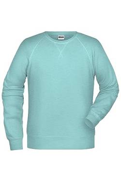 James & Nicholson Herren Raglan Sweatshirt - Sweatshirt im Raglanschnitt aus Bio-Baumwolle | Farbe: Glacier-Melange | Grösse: 3XL von James & Nicholson